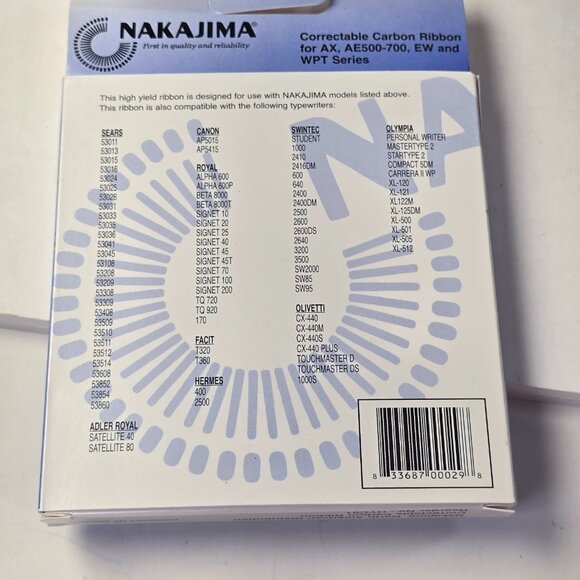 5 packs Nakajima AE-500 AE700 Correctable Carbon Ribbons Typewriter Ink NOS - Picture 7 of 7